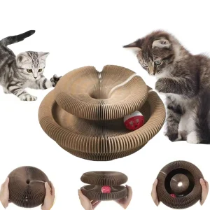cat scratcher with a ball